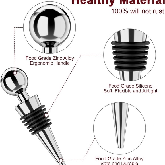 NWT BETTFOR 3-Pack Wine Stoppers – Stylish and Functional - Picture 5 of 9